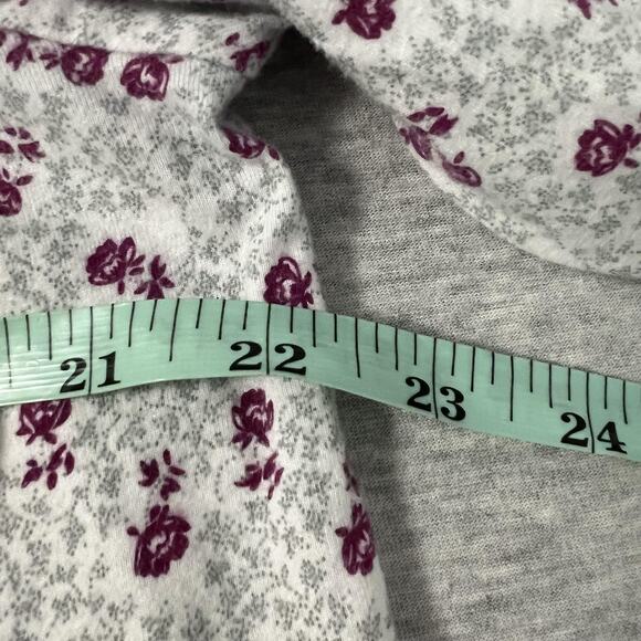 Eileen West Nightgown Womens Large White Purple Floral Cotton Flannel Cottage - Picture 9 of 10